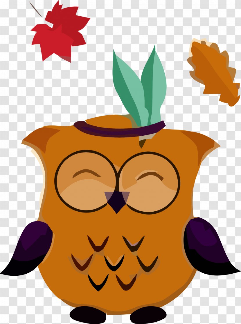 Cartoon Leaf Owl Plant Tree - Flowerpot Fruit Transparent PNG