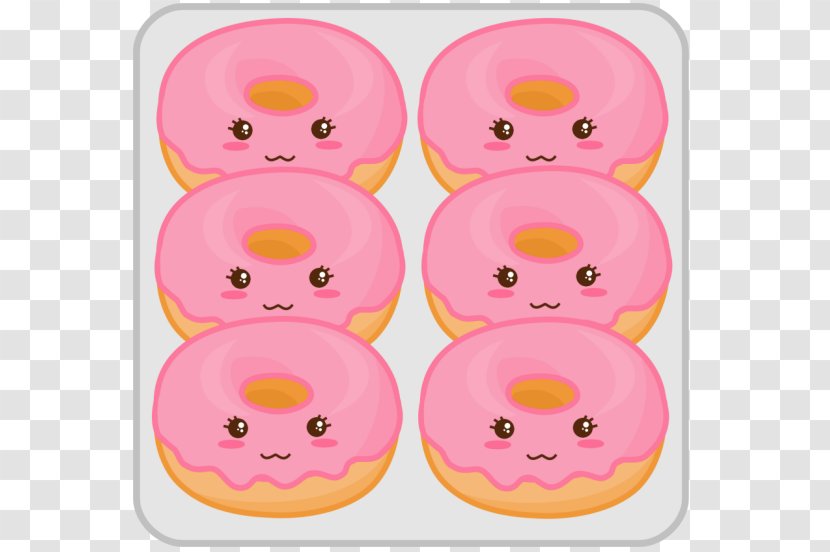 Dunkin' Donuts Frosting & Icing Kavaii Clip Art - Pink Donut Transparent PNG