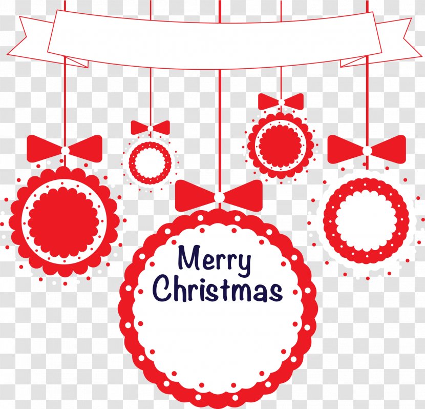 Santa Claus Christmas Decoration Ornament - Text - Hand Painted Red Circle Transparent PNG