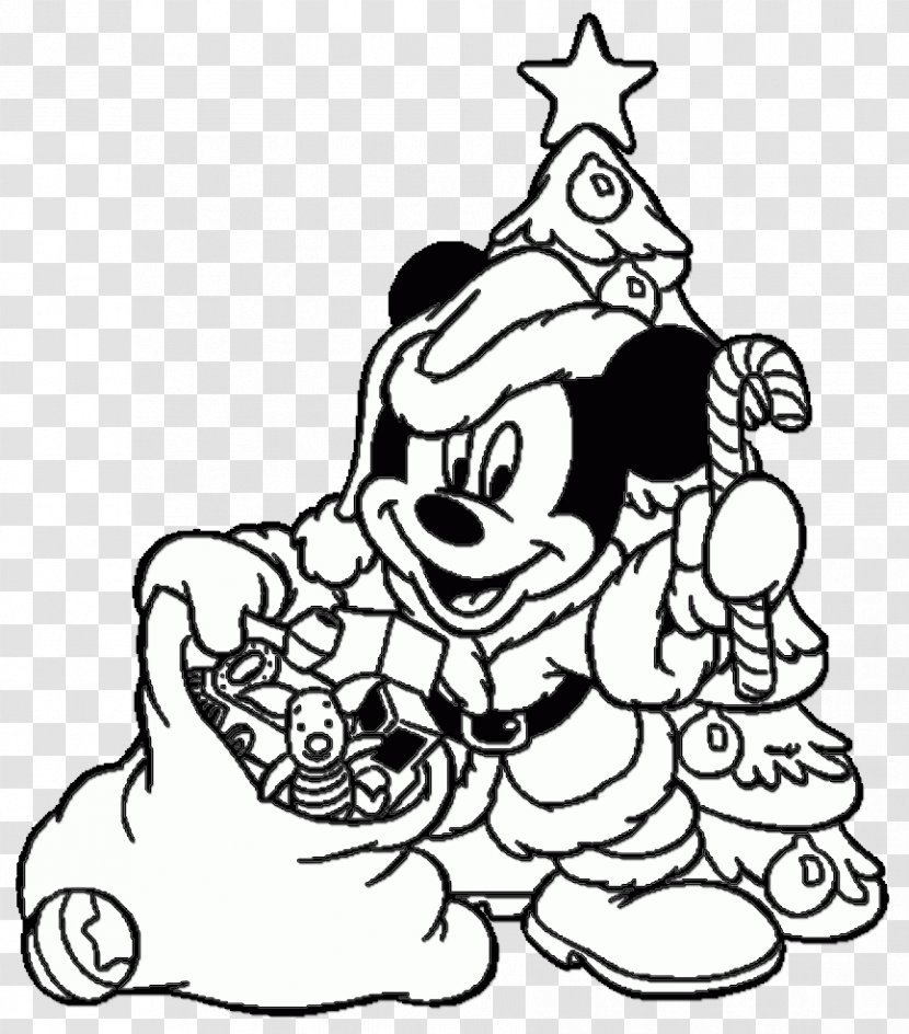 Coloring Book Mickey Mouse Minnie Santa Claus Christmas - Footwear Transparent PNG