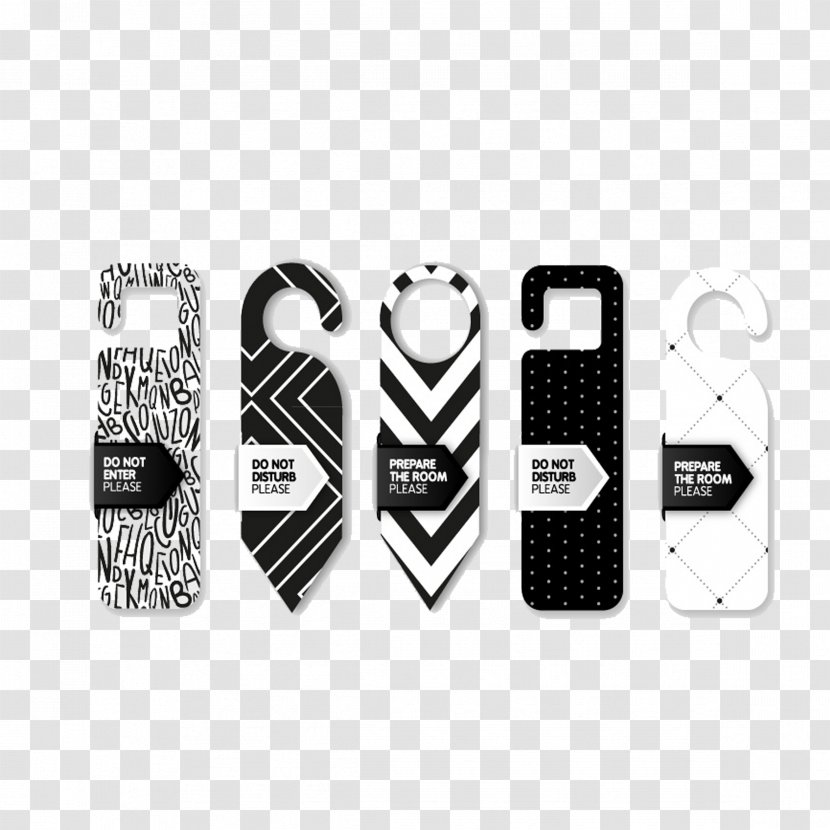 Door Hanger Template Creativity - Monochrome - Fashion Black And White Listing Transparent PNG