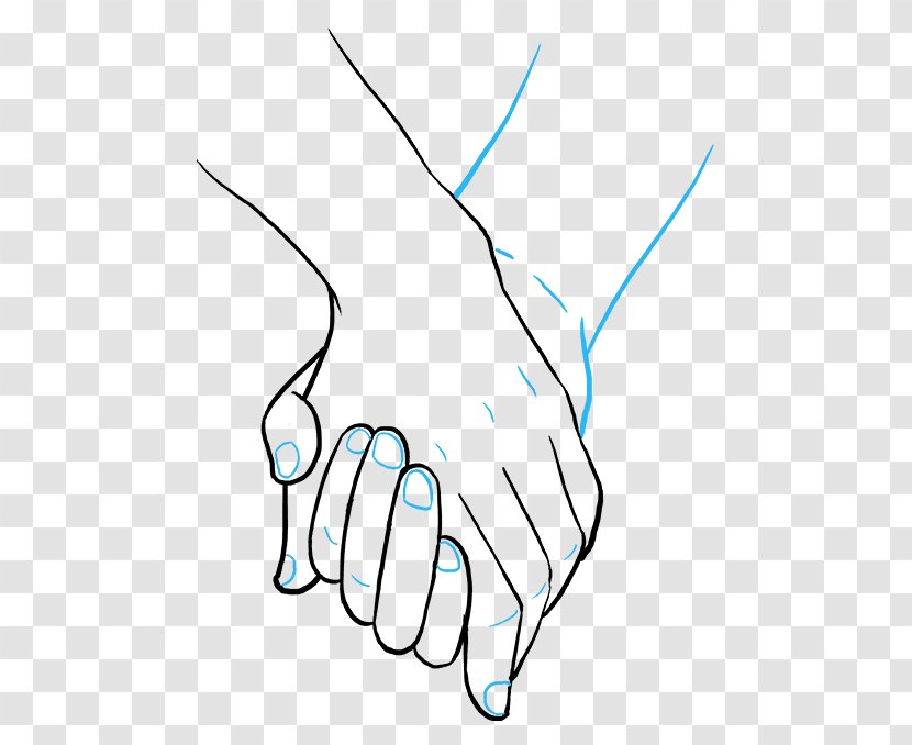 Drawing Sketch Line Art How To Draw Hands Clip - Finger - Hand Transparent PNG