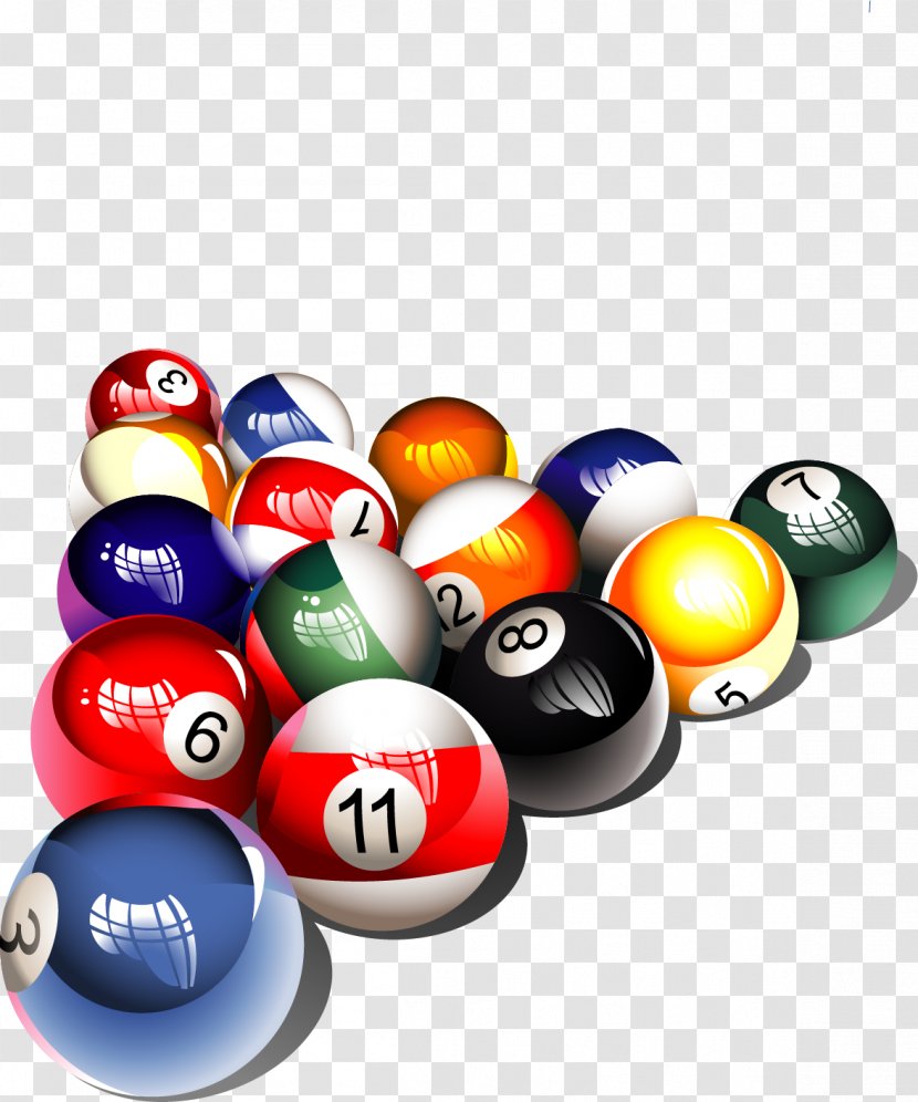 Billiards Pool Billiard Ball Snooker - Indoor Games And Sports - Hand Drawn Vector Transparent PNG