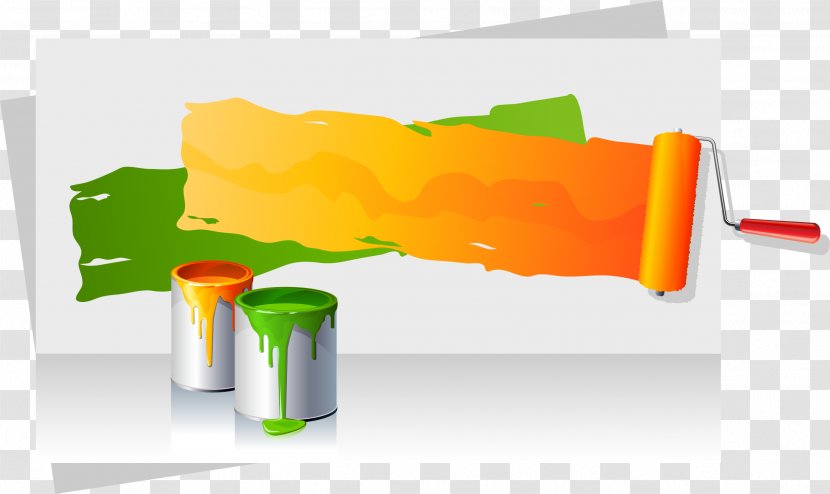 Painting Color Paint Roller - Brush - Vector Bucket Transparent PNG