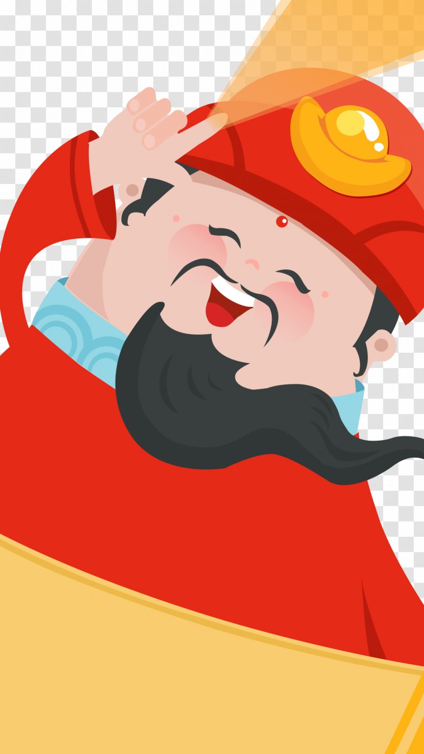 Caishen Chinese New Year Cartoon - Sanxing - God Of Wealth Transparent PNG