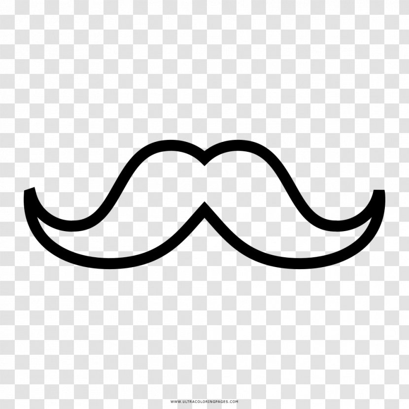 Drawing Moustache Black And White Coloring Book - Color Transparent PNG