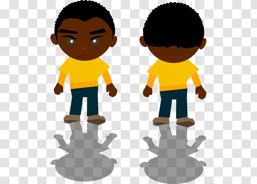 Black Boy Cartoon Clip Art - Standing Transparent PNG