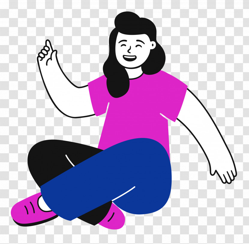 Sitting On Floor Sitting Woman Transparent PNG