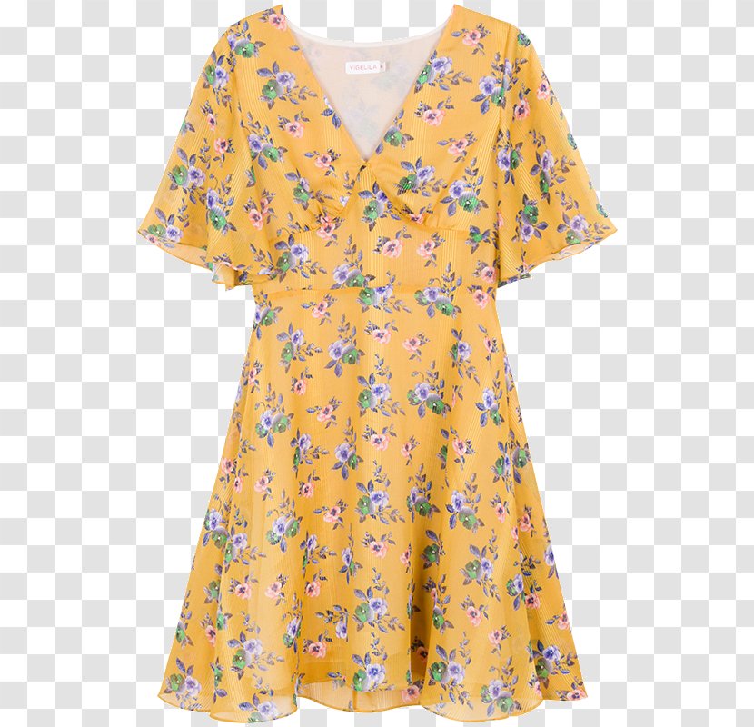 Yellow Dress - Designer - V-neck Transparent PNG