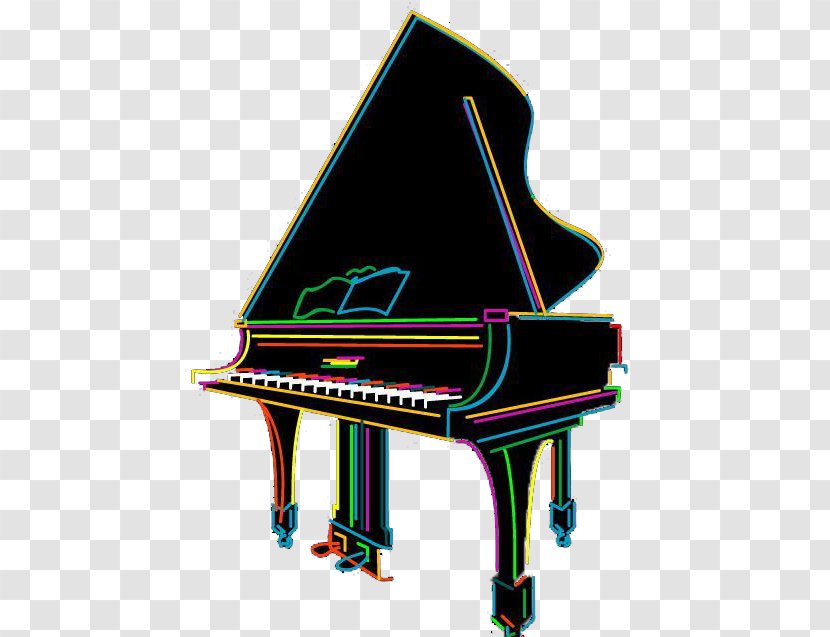 Grand Piano Poster - Color Lines Creative Transparent PNG