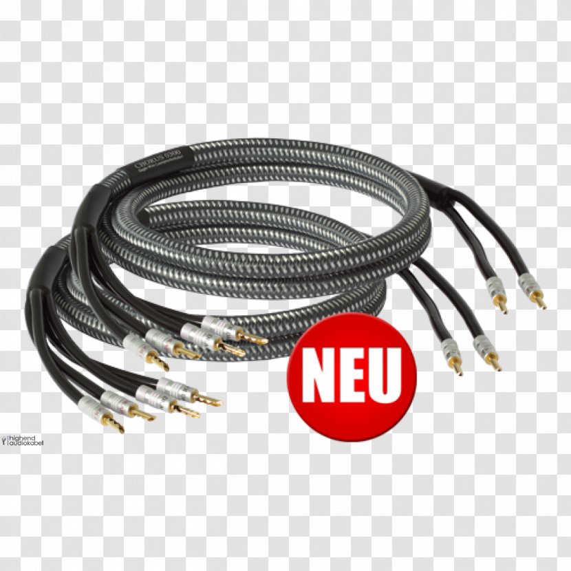 Coaxial Cable Speaker Wire Bi-wiring Goldkabel Chorus Bi-Wire Electrical - Loudspeaker - Gold Transparent PNG