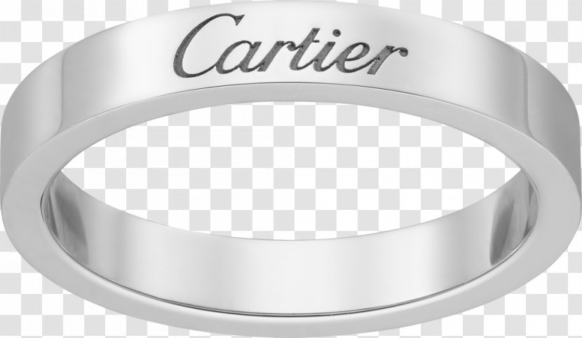 Wedding Ring Platinum Cartier Engraving - Silver Transparent PNG