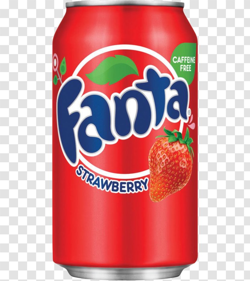 Strawberry Fizzy Drinks Fanta Sprite Carbonated Drink - Aluminum Can Transparent PNG