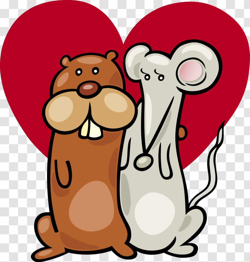 Hamster Mouse Rodent Gerbil Rat - Heart - Couple Love Vector Cartoon Transparent PNG