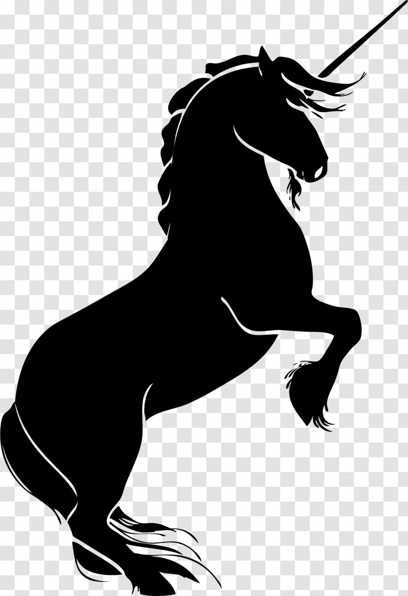 Horse Unicorn Silhouette Rearing Clip Art - Heart - Sillhouette Transparent PNG