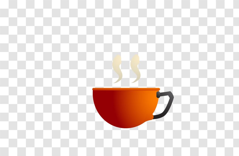 Coffee Cup Cafe Yellow Pattern - Orange Mug Transparent PNG