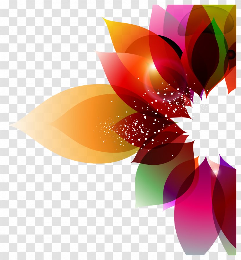 Color Flower Abstract Art Floral Design - Colorful Background Vector Transparent PNG
