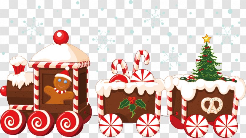 Train Santa Claus Christmas Gingerbread House - Can Stock Photo - Vector Transparent PNG