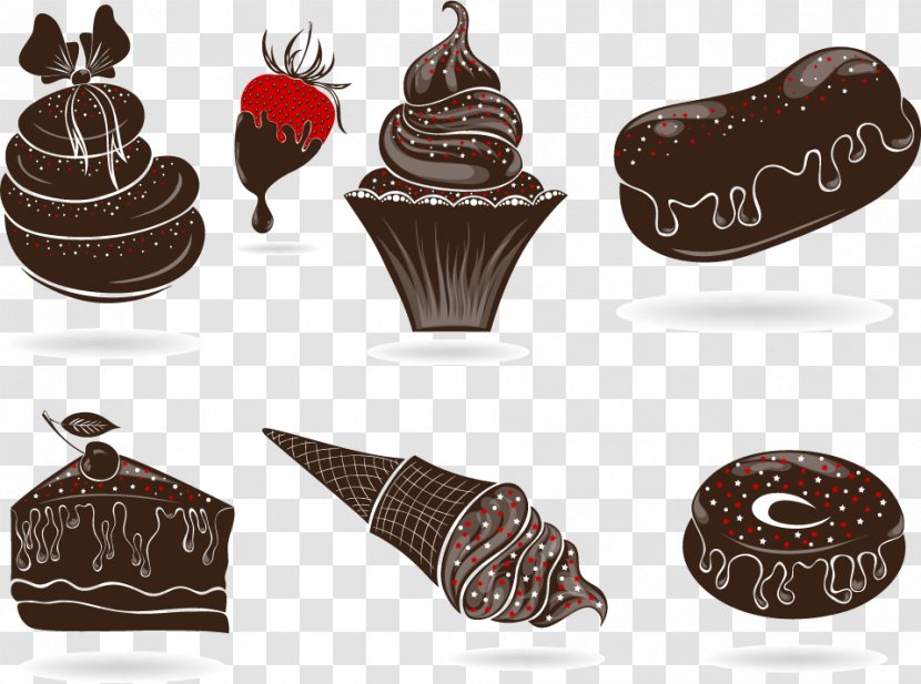 Ice Cream Chocolate Cake Cupcake Chip Cookie - Pop - Painted Black Transparent PNG