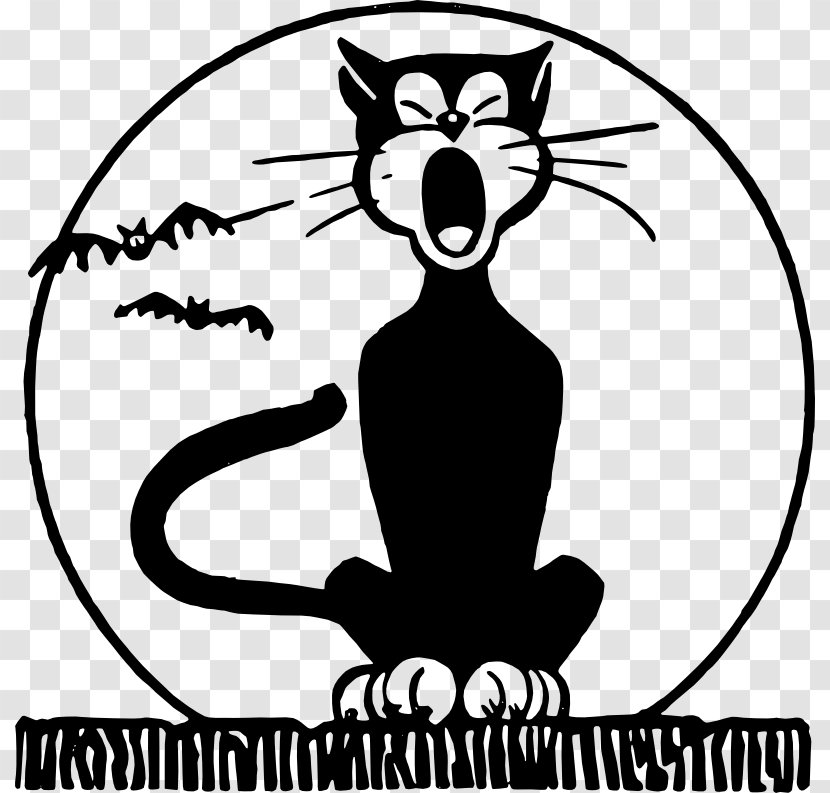 Halloween Black And White Clip Art - Costume - Cat Pics Transparent PNG