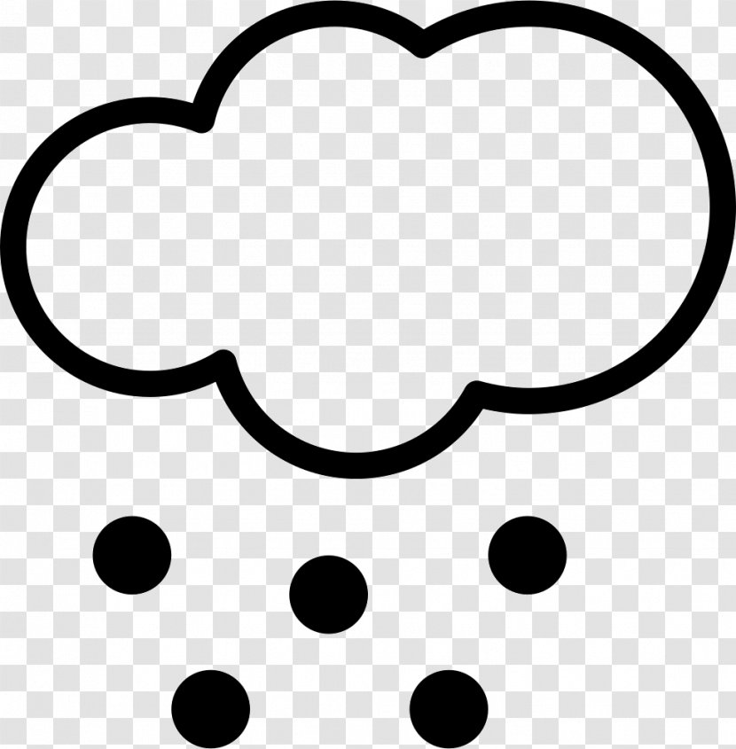 Weather Map Snow Cloud Symbol - Black And White Transparent PNG