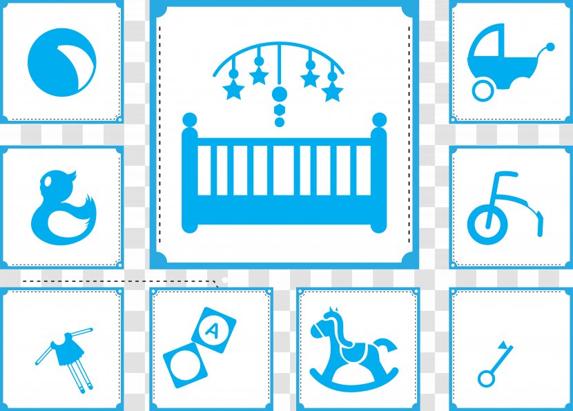 Toy Infant Silhouette Icon - Organization - Baby Blue Vector Transparent PNG