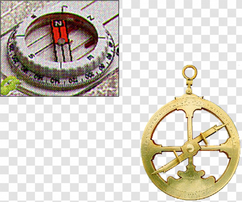 Gnomon Astrolabe Astronomy Armillary Sphere Theodolite - Brass - Bussola Transparent PNG