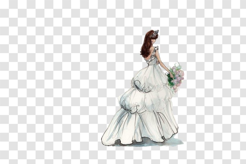 Fashion Design Drawing Art Illustration - Heart - The Bride Wore A Wedding Dress Transparent PNG