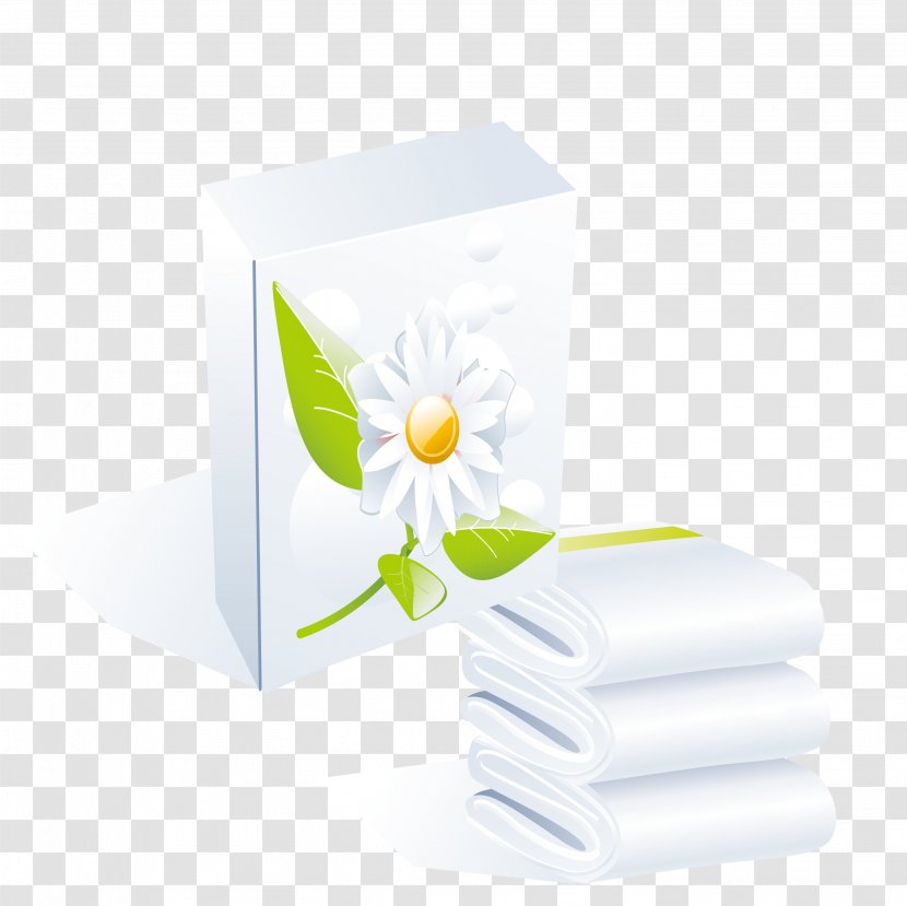 Laundry Detergent Clothing Cleanliness - Floral Design - White Washing Powder Transparent PNG