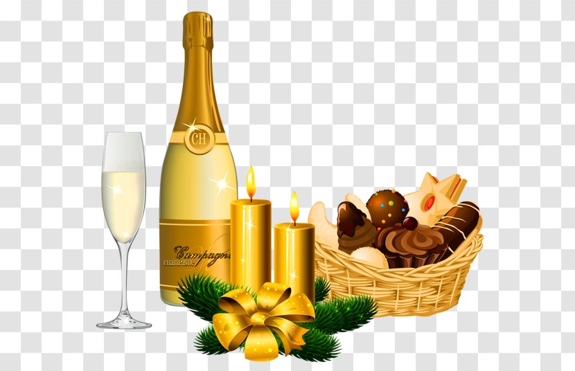 Champagne Sparkling Wine Clip Art - Glass - New Year Feast Transparent PNG