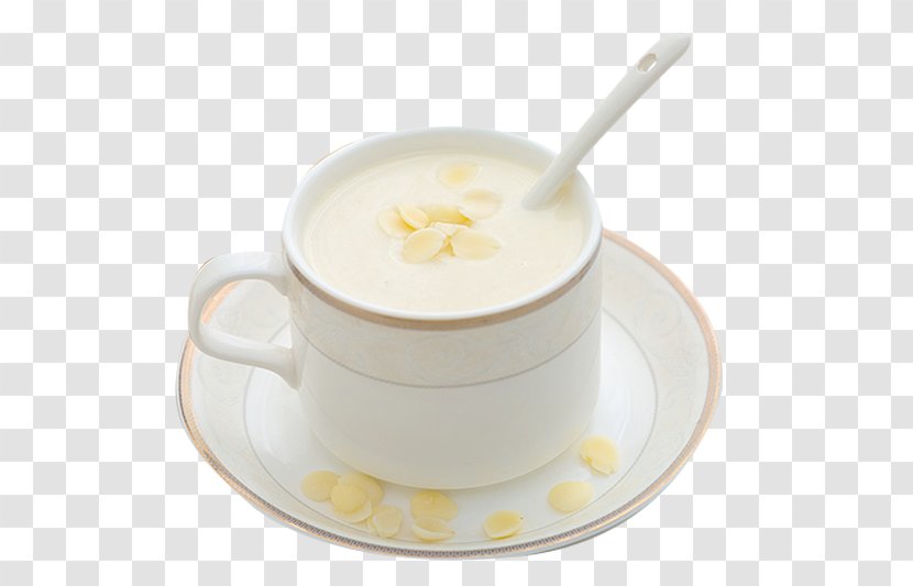 Coffee Cup Dish Cream Cafe Saucer - Dairy Product - Healthy Almond Tea Material Transparent PNG