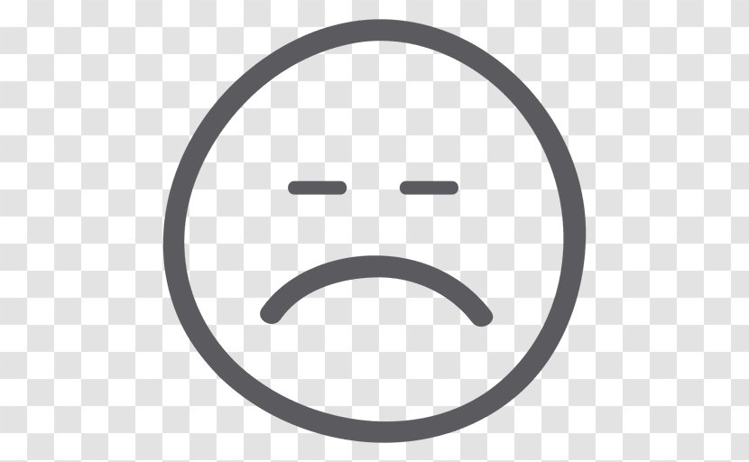 Smiley Face Emoticon Sadness Clip Art - Black And White - Sad Emoji Transparent PNG