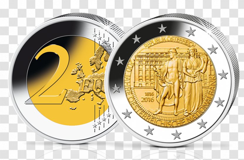Austria 2 Euro Coin Bank - National Of Canada Transparent PNG