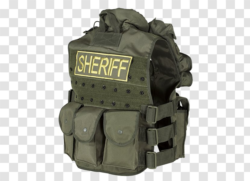 Police Gilets Sheriff Zipper Military - Vest Transparent PNG