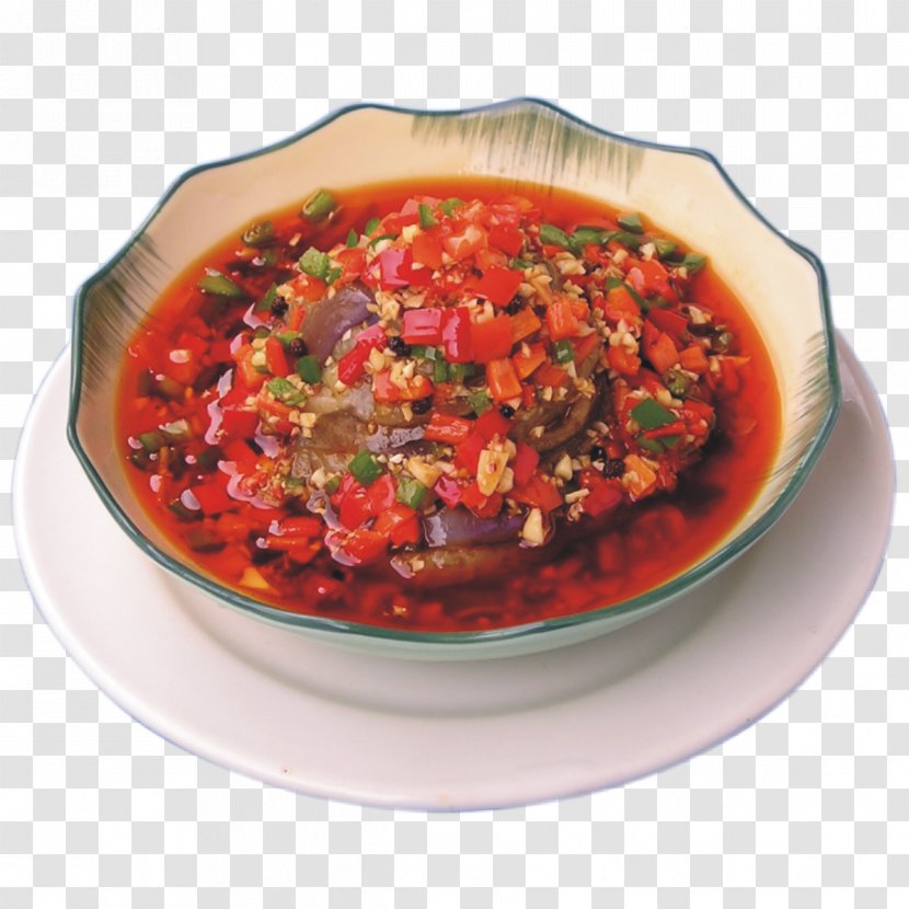 Turkish Cuisine Sichuan Chili Con Carne Garlic Eggplant - Gravy - Pepper Transparent PNG