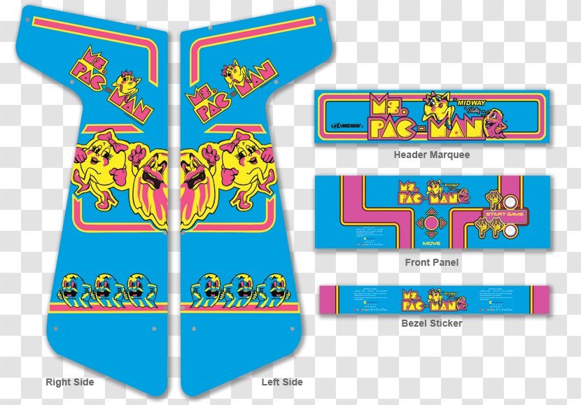 Ms. Pac-Man Video Game Line Font - Games Transparent PNG