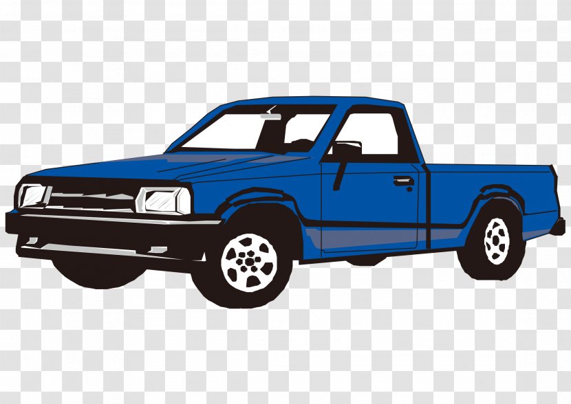 Pickup Truck Ford F-Series Toyota Hilux Clip Art - Ranger - Vector Cartoon Hand Painted Blue Transparent PNG