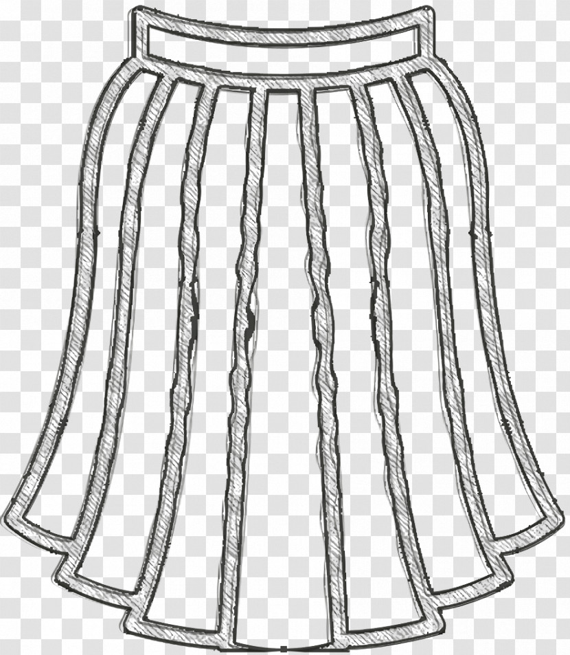 Skirt Icon Linear Detailed Clothes Icon Transparent PNG