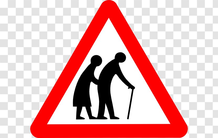Road Signs In Singapore Traffic Sign Warning - Human Behavior - Elderly People Clipart Transparent PNG