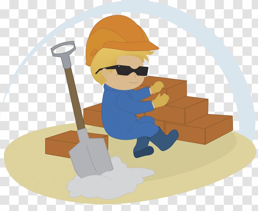 Brick Clip Art - Cartoon - An Illustrator Builds Square Walls Transparent PNG