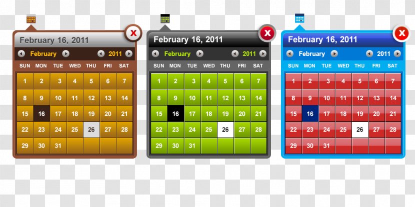 User Interface Design - Software - Calendar Transparent PNG