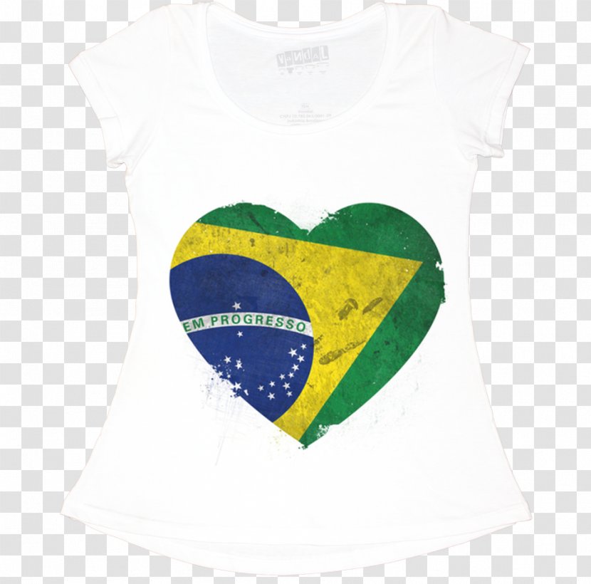 T-shirt Green Flag Of Brazil Sleeve Bia Masson Estofados - General Union Transparent PNG