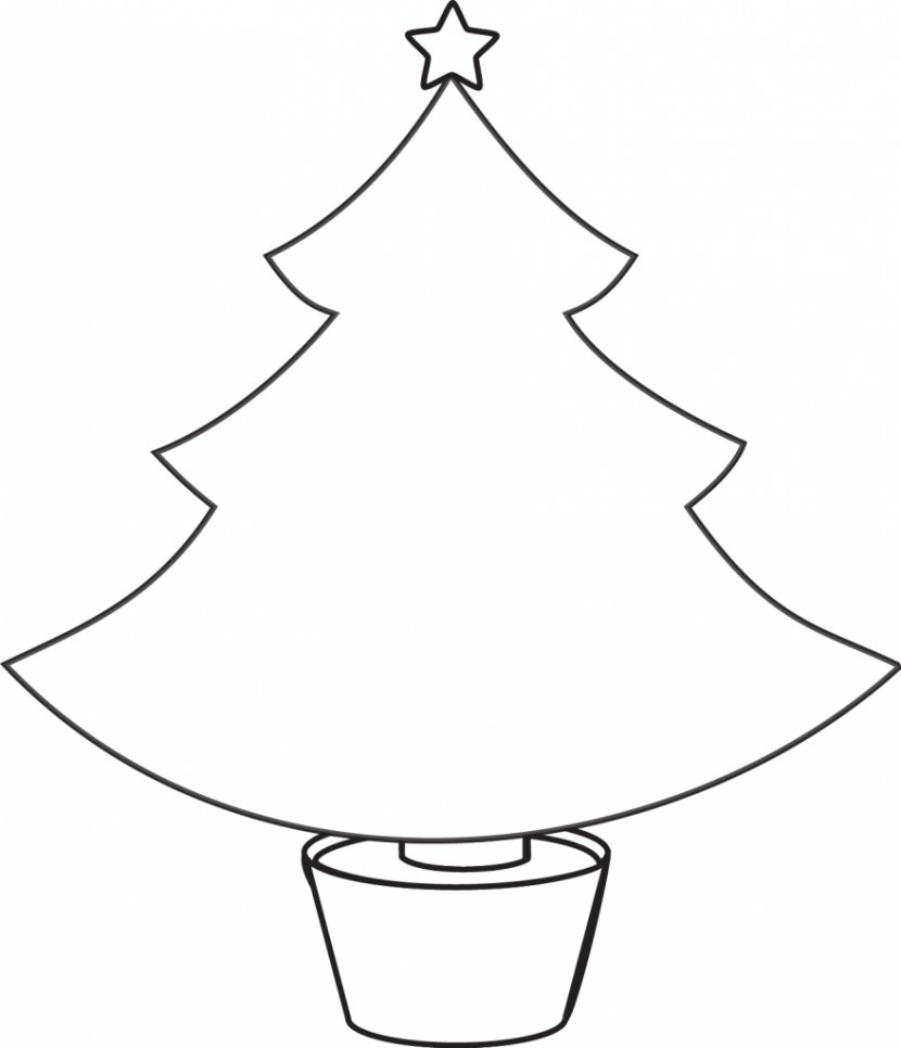 Christmas Tree Outline Clip Art - Simple Star Cliparts Transparent PNG