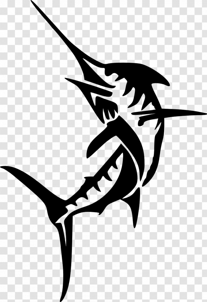 Swordfish Atlantic Blue Marlin Miami Marlins Clip Art - Bird - Silhouette Transparent PNG