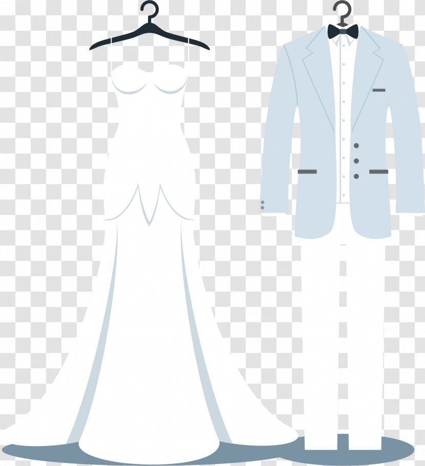 Tuxedo Wedding Dress Suit - Vector Transparent PNG