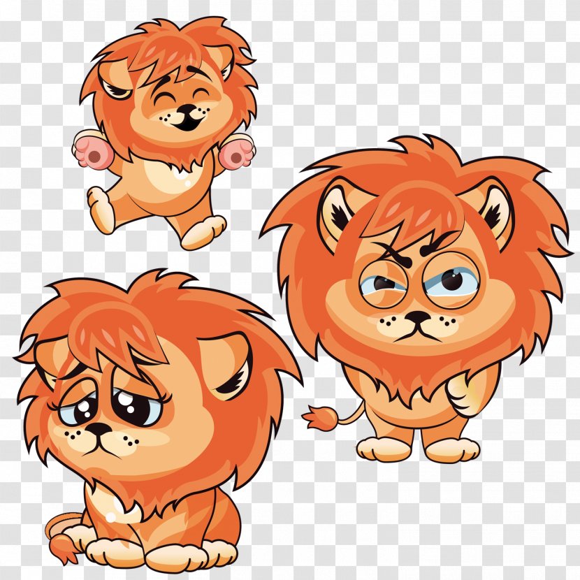 Lion Tiger Cartoon Image - Mammal - Two Emojis Angry Transparent PNG