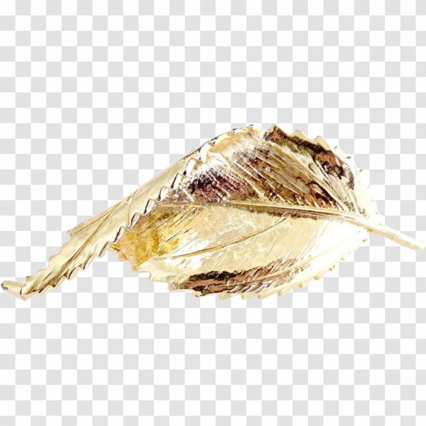 Gold Leaf Autumn Brooch - Feather Transparent PNG