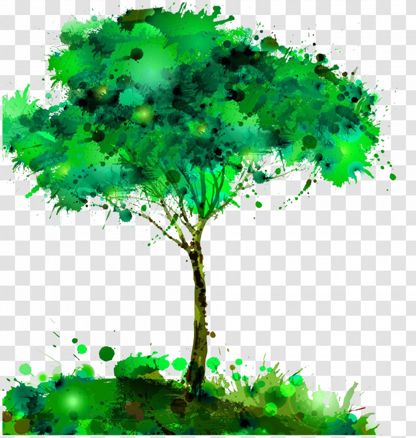Watercolor Painting Tree Creativity - Woody Plant - Trees Transparent PNG