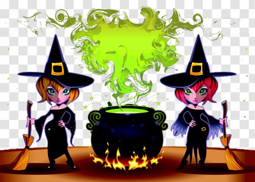 Illustration - Recreation - Hand-painted Beautiful Witch Transparent PNG