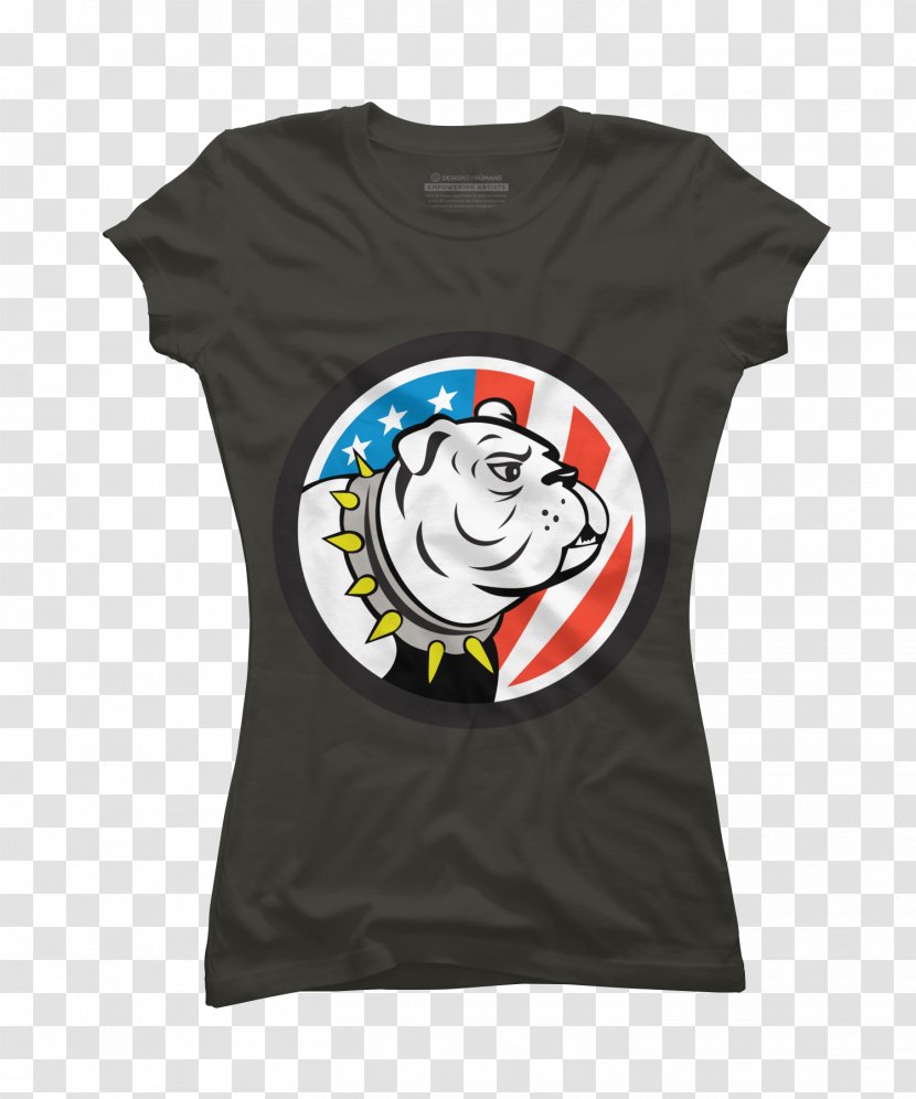 T-shirt United States Logo Bulldog Sleeve - Black Transparent PNG